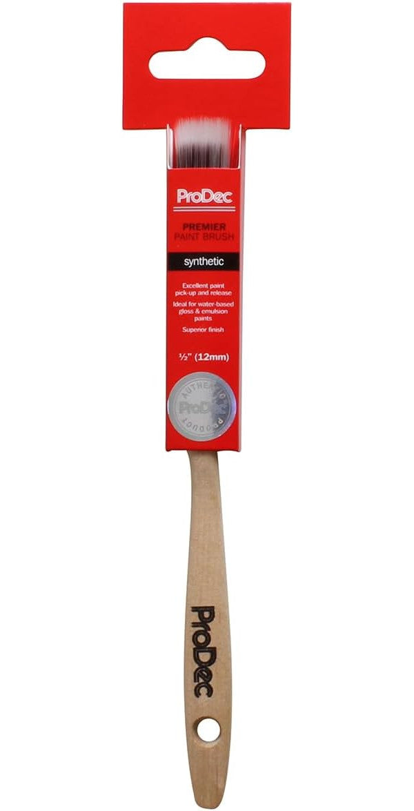 ProDec Premier Trade Professional Synthetic Paint Brush for a Smooth Finish Painting with Emulsion, Gloss and Satin