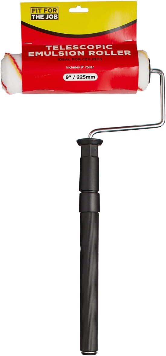 Fit For The Job 9 inch Telescopic Frame and Medium Pile Paint Roller for Painting with Emulsion Paints