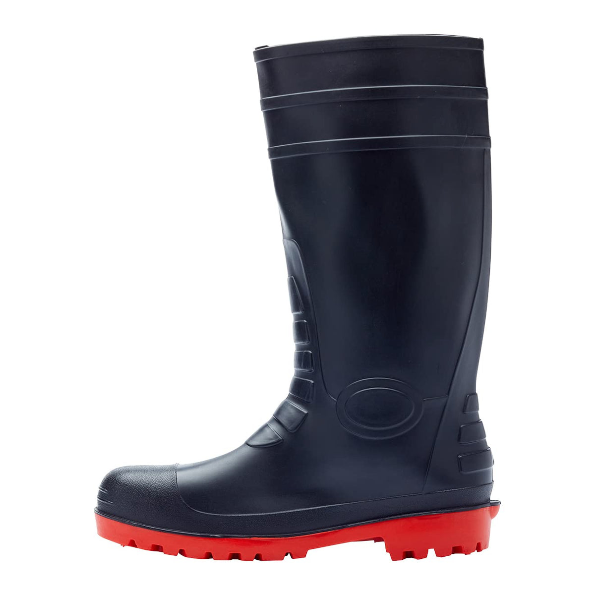 Blackrock Black/Red Safety Wellington with Steel Toe Cap and Midsole for Men with Protective Steel Midsole