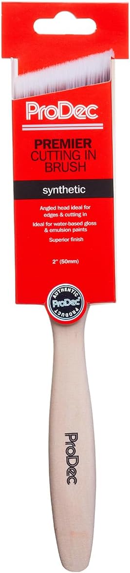 ProDec Premier Trade Professional Synthetic Long Handle Cutting In Paint Brush for Sharp Edge Lines