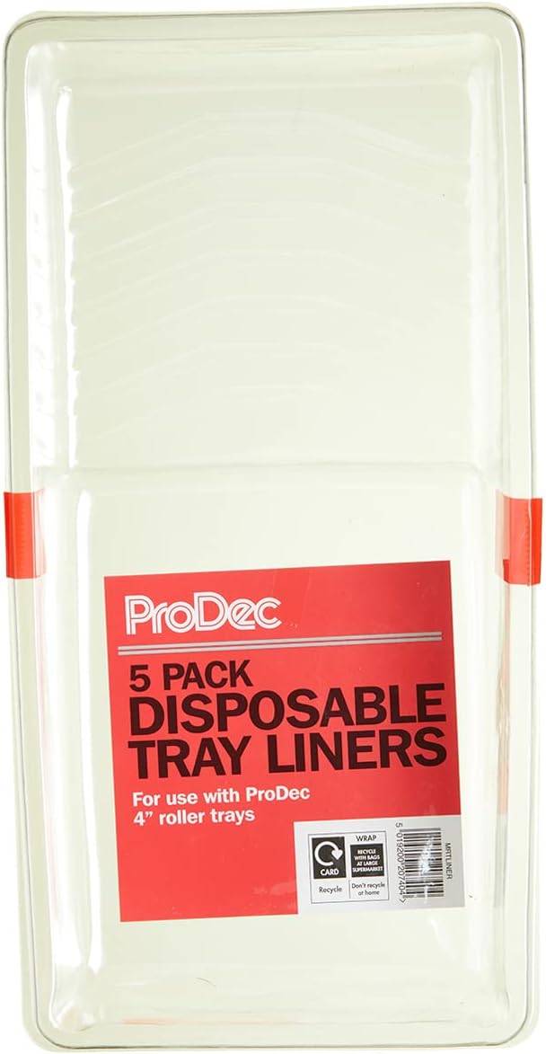 ProDec 5 Pack Disposable 4 inch Mini Paint Tray Liners for Quick No Mess Colour Changes