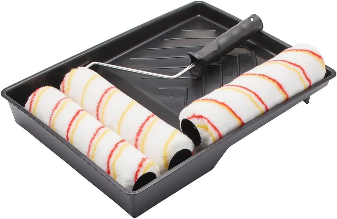 Fit For The Job 5 Piece 9 inch Triple Paint Roller Set for DIY Painting with Emulsion Paints on Walls &amp; Ceilings