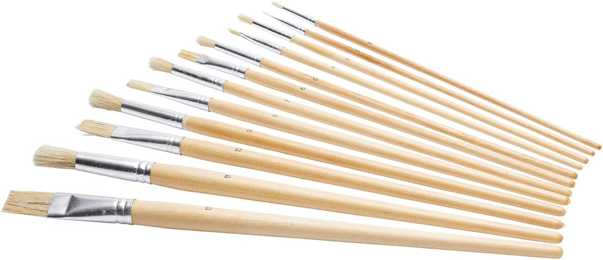 Fit For The Job 12 piece Artist Brush Set, Mixed Sizes Art Set Ideal With Watercolour, Oil, Acrylic