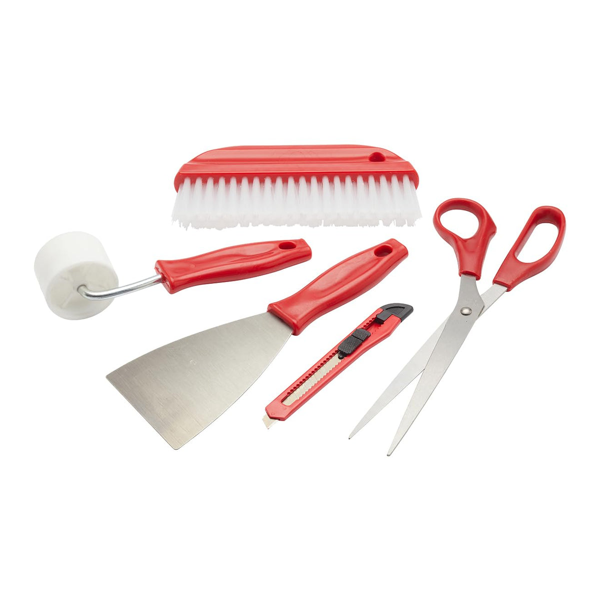 Fit For The Job Wallpaper Kit, 5 pc Paperhanging Kit with Wallpaper Stripper Remover, Scissors, Brush, Scalpel Craft Knife, Seam Roller