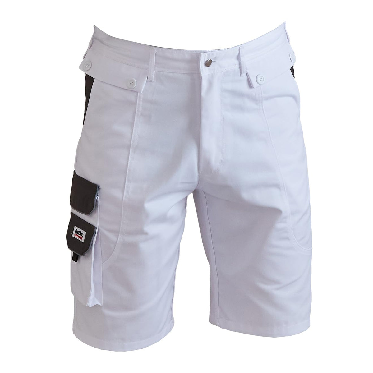 ProDec Advance Painter's Shorts for Men &amp; Women, Stain-Resistant White Work Utility &amp; Safety Shorts, Decorators