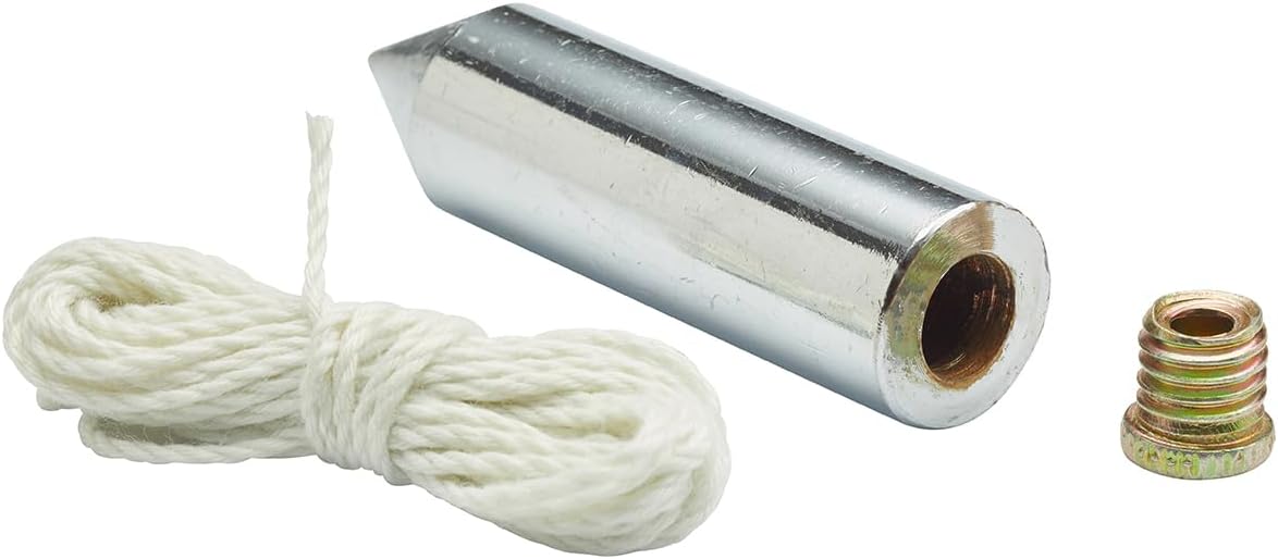 Fit For The Job 2 inch (50mm) Heavy Duty Steel Plumb Bob and Line, 2.5m (8ft), Plumb Line for Wallpaper Hanging