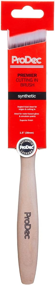 ProDec Premier Trade Professional Synthetic Long Handle Cutting In Paint Brush for Sharp Edge Lines