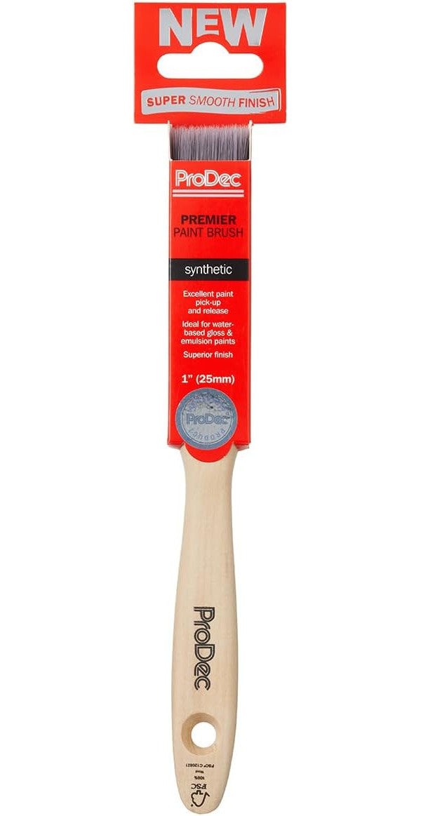 ProDec Premier Trade Professional Synthetic Paint Brush for a Smooth Finish Painting with Emulsion, Gloss and Satin