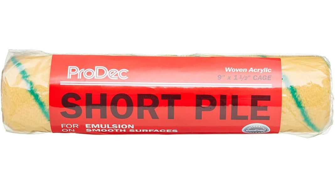 ProDec 9 inch x 1.5" Short Pile Woven Trade Professional Paint Roller for A Smooth Finish