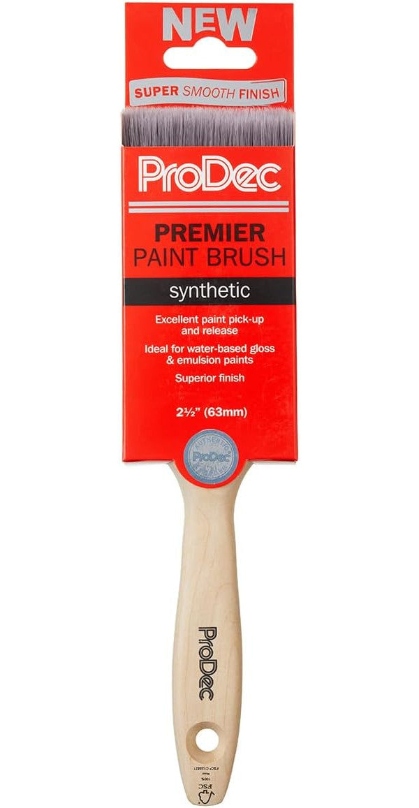 ProDec Premier Trade Professional Synthetic Paint Brush for a Smooth Finish Painting with Emulsion, Gloss and Satin