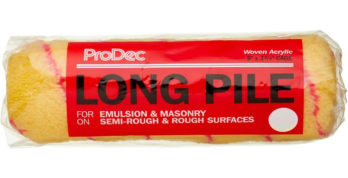 ProDec 9 inch x 1.75" Long Pile Woven Trade Professional Paint Roller for A Smooth Finish Painting with Emulsion