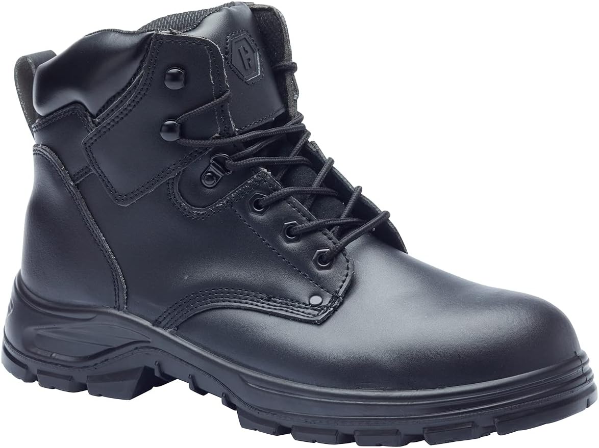 Blackrock Trekking Boot S3 Water Resistant Safety Boots with Anti Static Protection, Black Leather Safety Hiker
