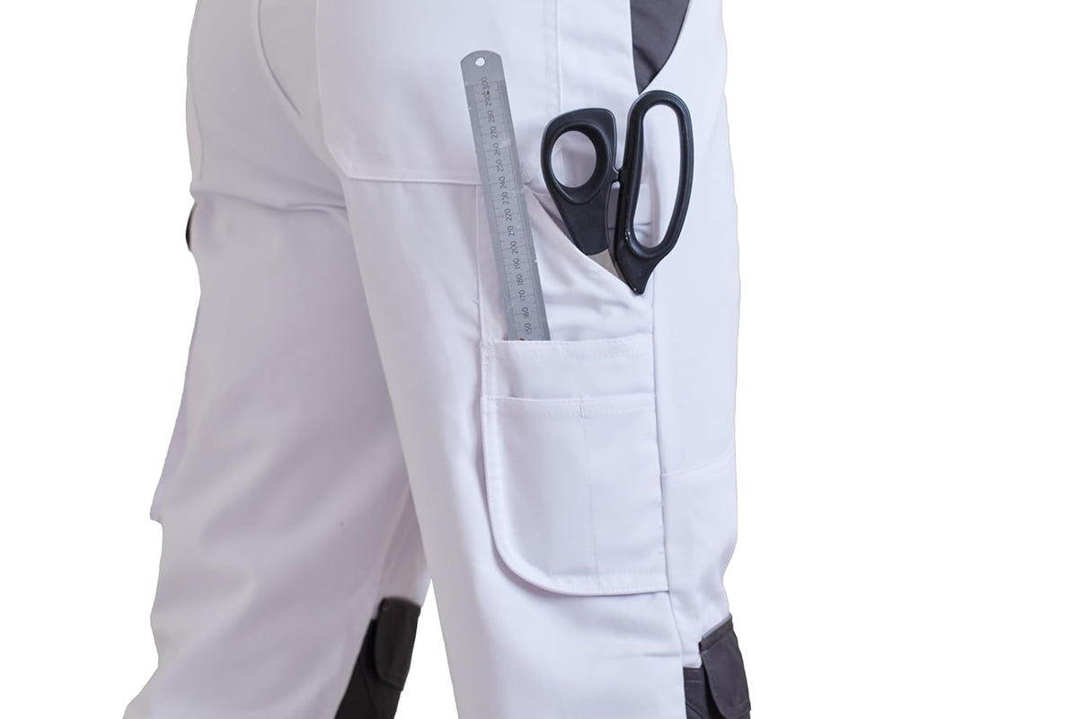 ProDec Advance Painter's Trousers For Men, Stain-Resistant White Work Trousers Pants, Painting Overalls For Men