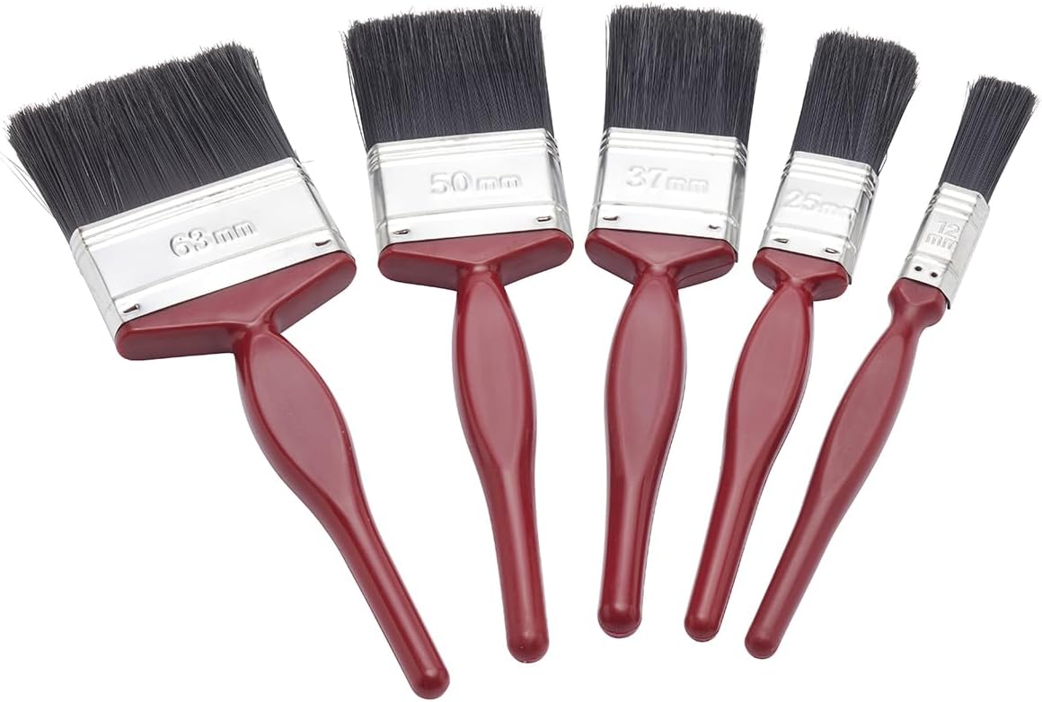 Fit For The Job 5 pc Mixed Sizes Paint Brush Set for a Smooth Finish