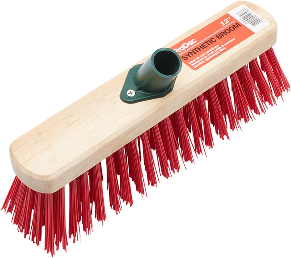 ProDec 12" Synthetic Fibre Sweeping Broom Head for Heavy Duty Outdoor Sweeping