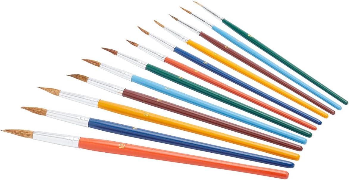 Fit For The Job 12 piece Artist Brush Set 100% Goat Hair Mixed Sizes Art Set