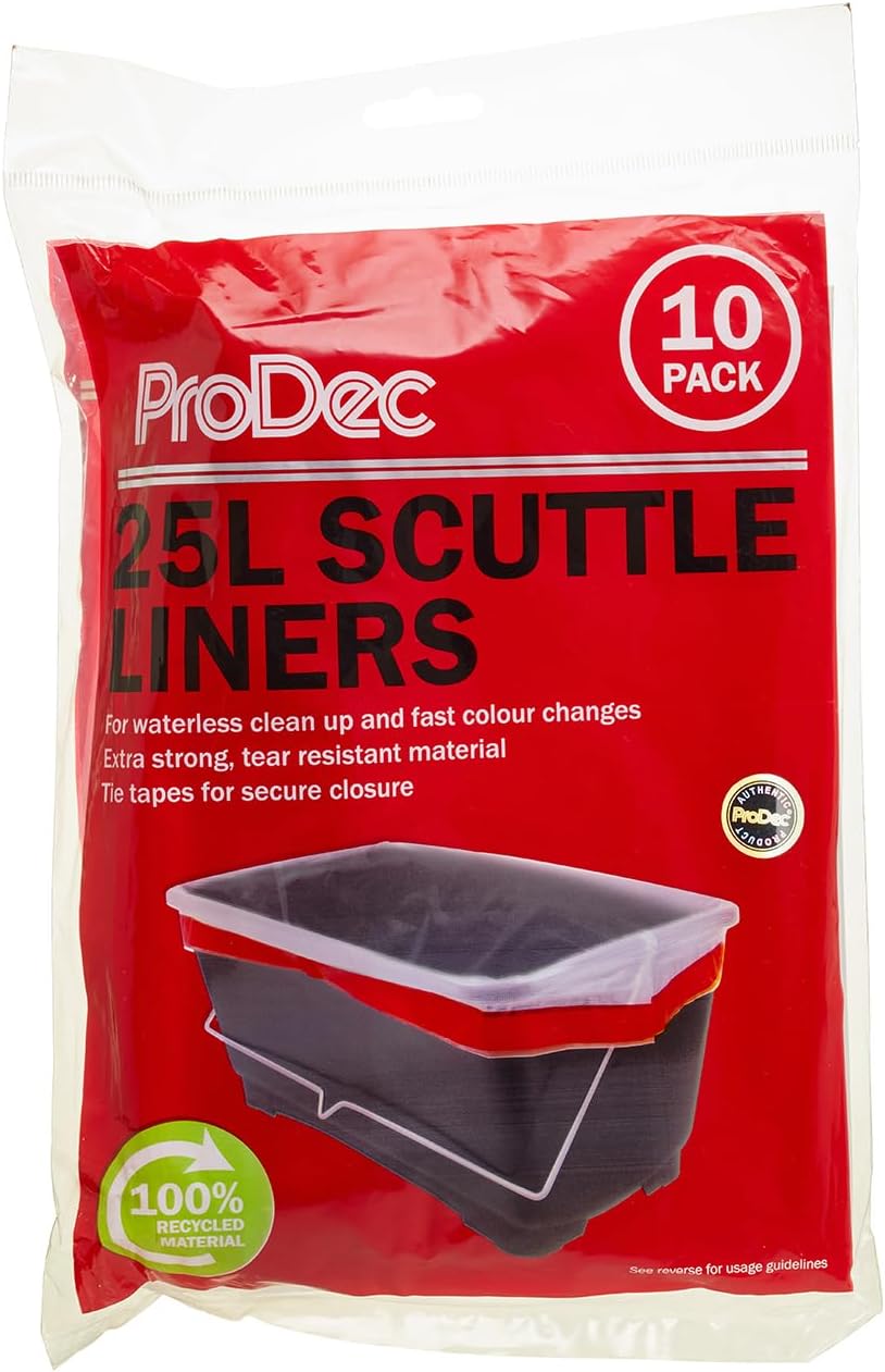 ProDec 10 pcs 25 litre Recycled Plastic Paint Scuttle Liners for Quick, Mess Free, Water Free Paint Colour Changes