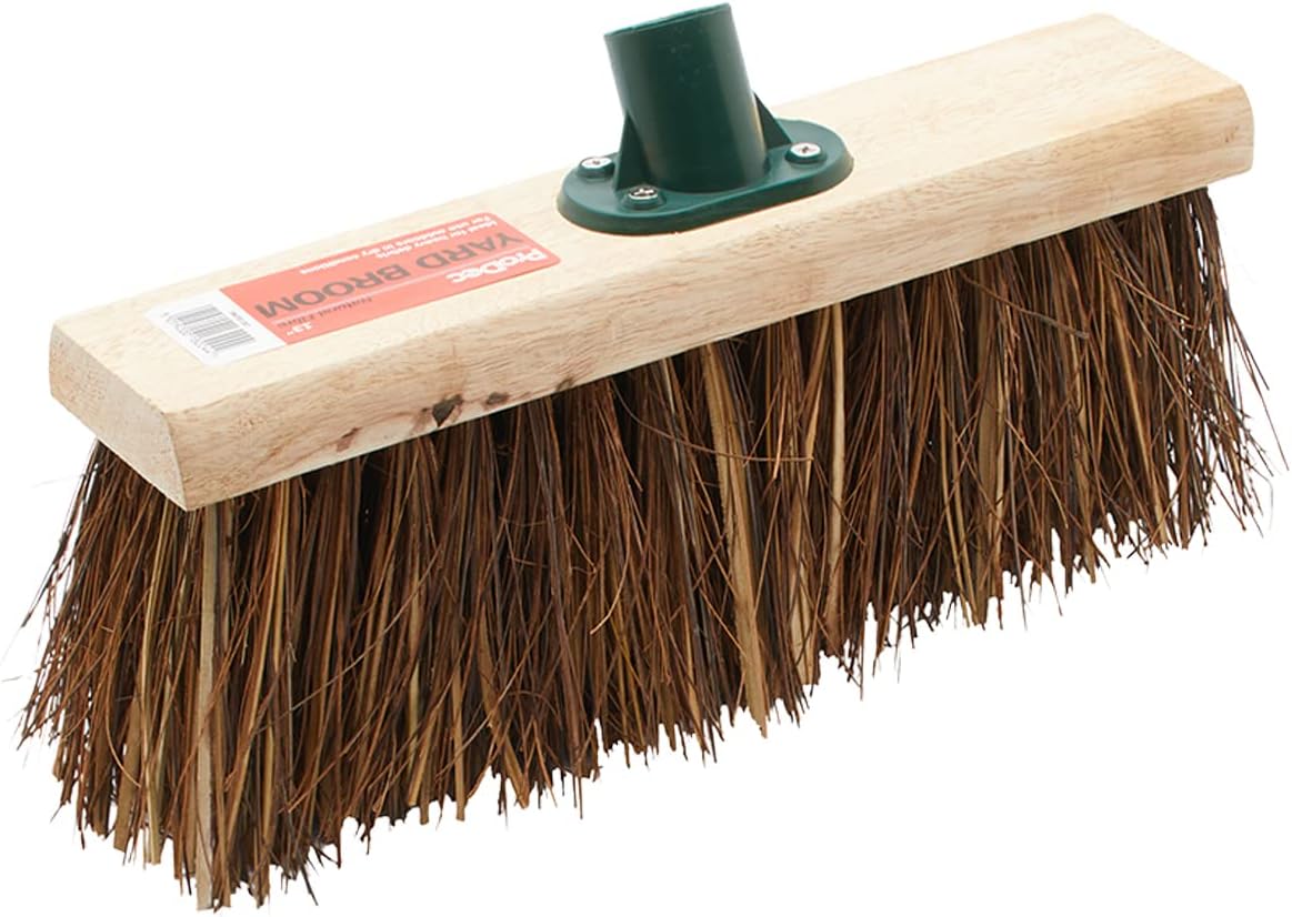 ProDec 13" Natural Palmyra Fibre Stiff Yard Broom Head for Heavy Duty Outdoor Sweeping