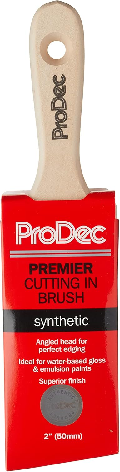 ProDec 2 inch Premier Trade Professional Synthetic Short Handle Cutting In Paint Brush for Sharp Edge Lines Painting