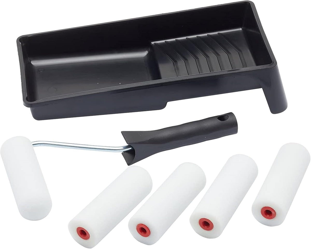Fit For The Job 7 pc Foam Mini Paint Roller Set for Painting with Gloss &amp; Satin, Wood &amp; Metal