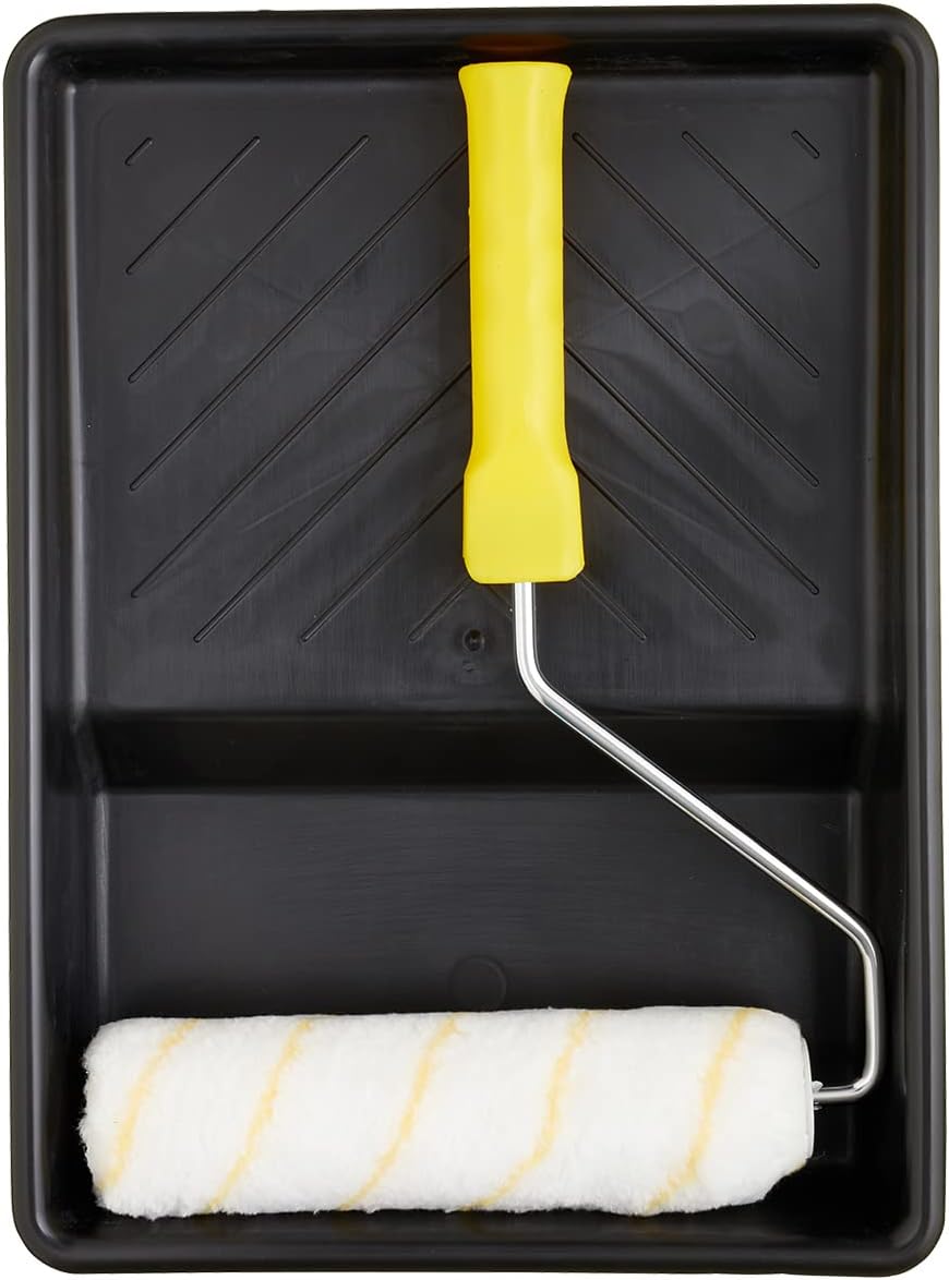 Fit For The Job 3 piece 9 inch Masonry Roller, Frame &amp; Tray Set for DIY Painting With Smooth &amp; Textured Masonry Paints