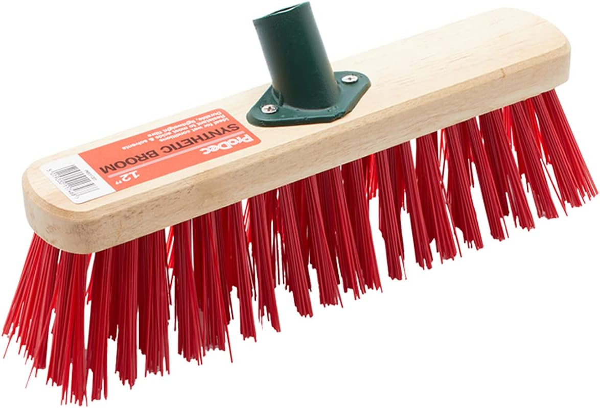 ProDec 12" Synthetic Fibre Sweeping Broom Head for Heavy Duty Outdoor Sweeping