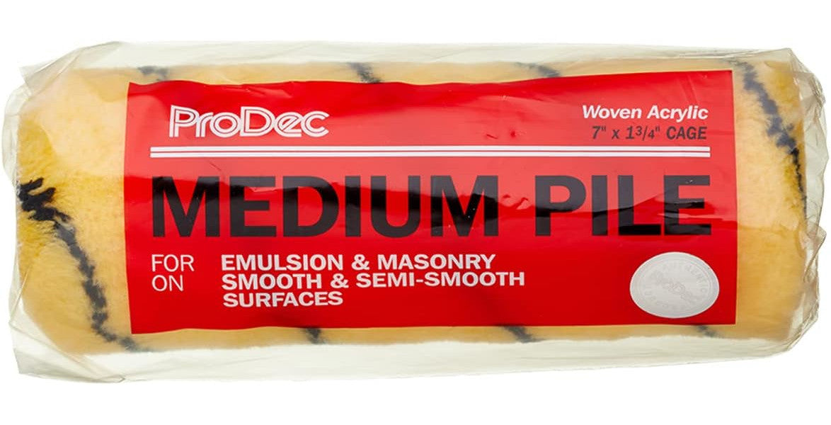 ProDec 7 inch x 1.75" Medium Pile Woven Trade Professional Paint Roller for A Smooth Finish