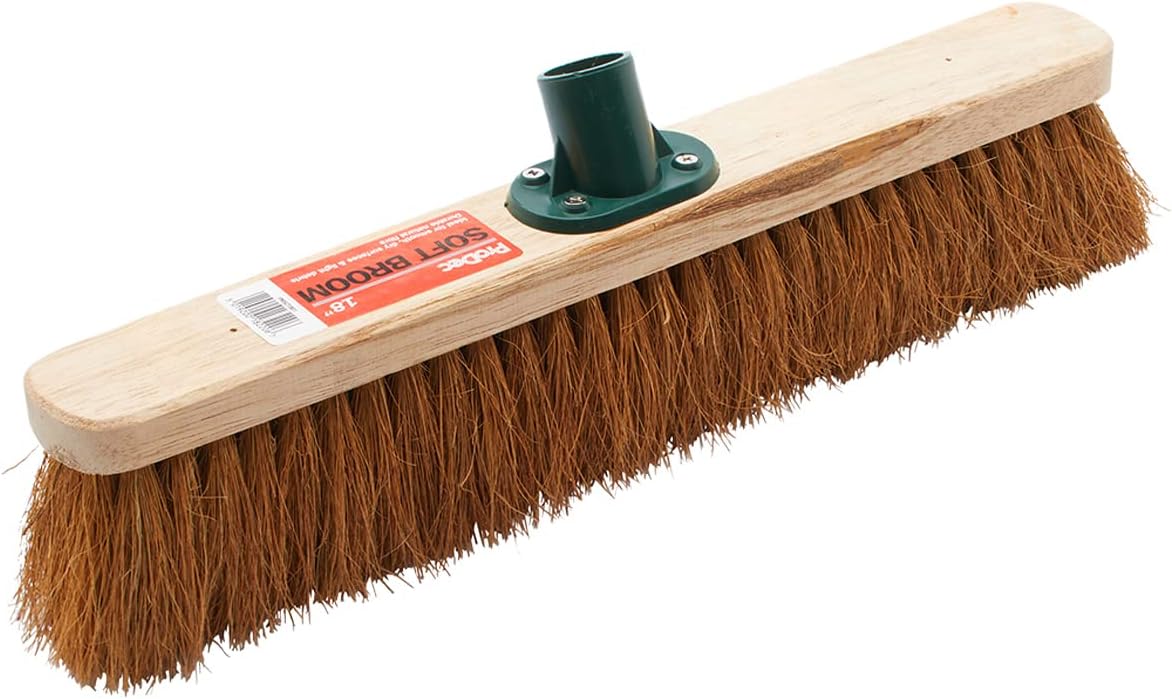 ProDec 18 Inch Natural Coco Fibre Soft Sweeping Broom Head for Indoor and Outdoor Sweeping, Brown