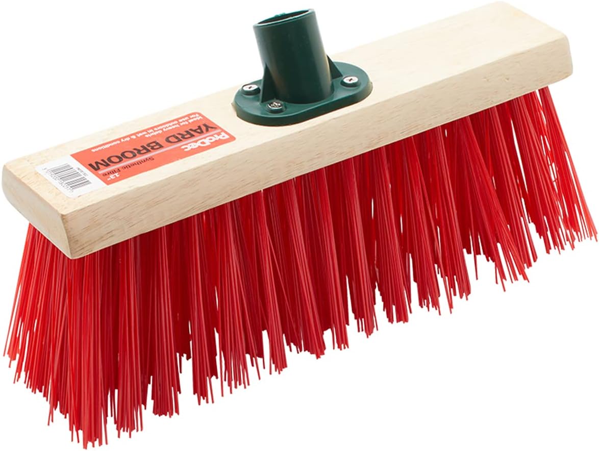 ProDec 13" Synthetic Fibre Yard Broom Head for Heavy Duty Outdoor Sweeping