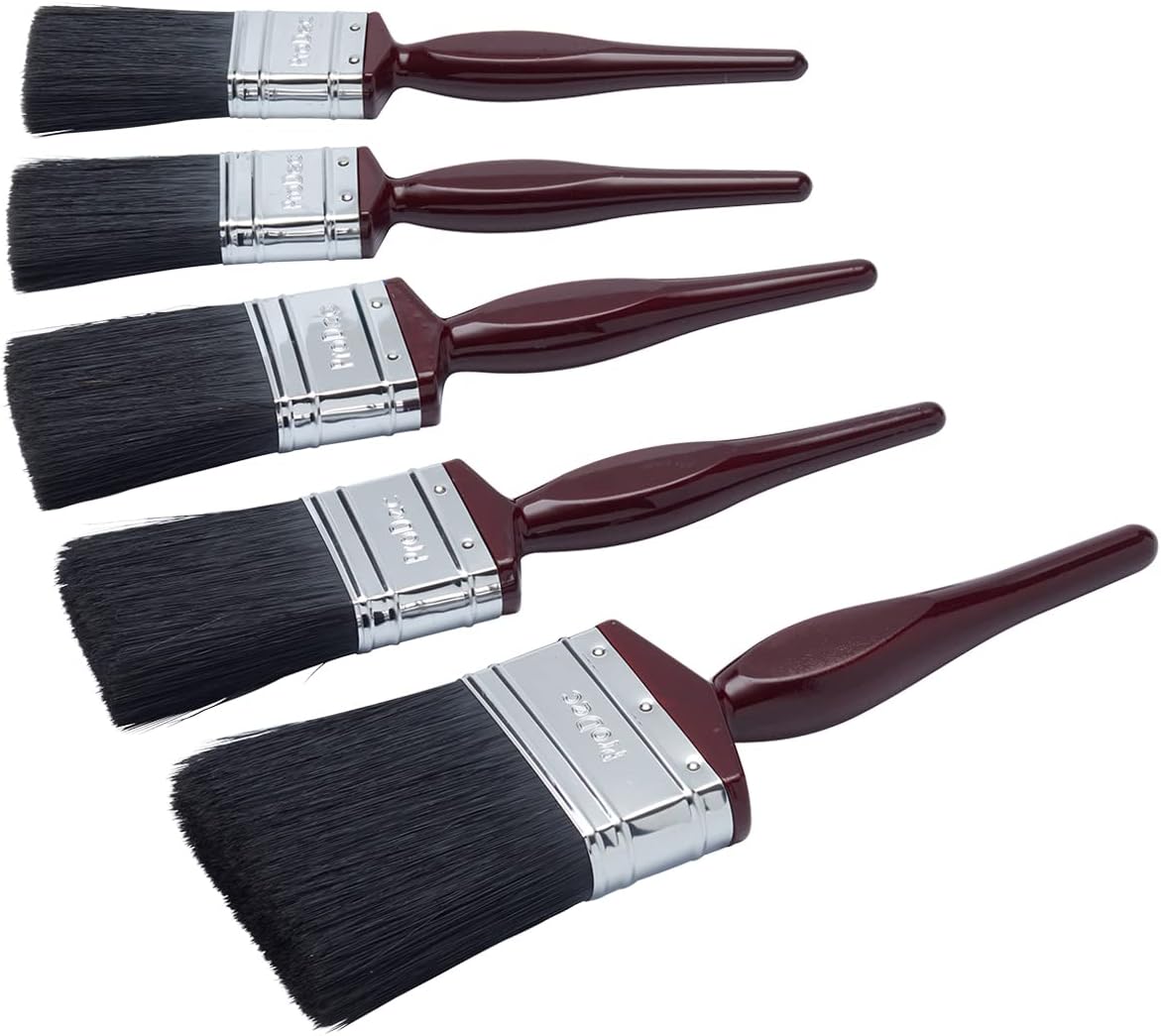 ProDec Contractor 5 piece All Purpose Mixed Bristle Paint Brush Set for a Smooth Finish Painting with Emulsion, Gloss