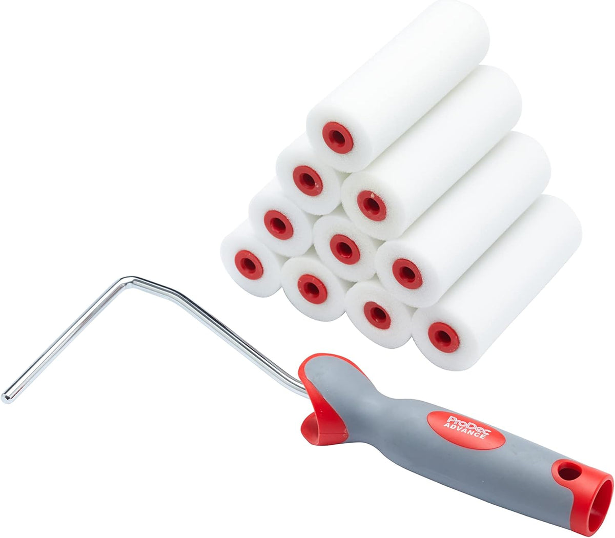 ProDec 11 Piece 4" High Density Foam Mini Paint Rollers and Frame for Gloss and Satin