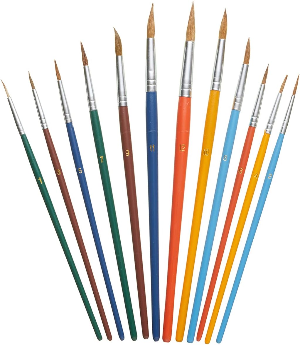 Fit For The Job 12 piece Artist Brush Set 100% Goat Hair Mixed Sizes Art Set