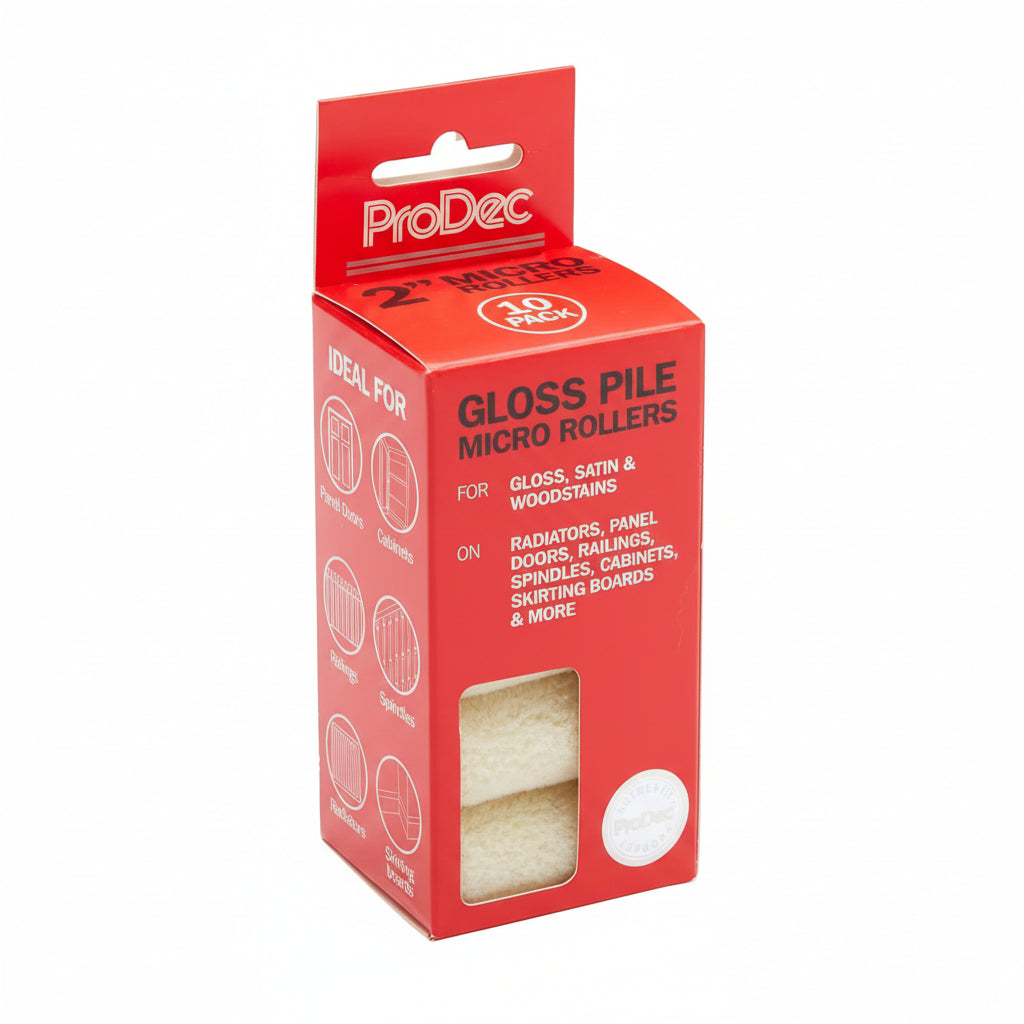 ProDec 10 Pack 2 inch Gloss Pile Mohair Micro Paint Rollers for a Smooth Finish with Gloss and Satin Paints