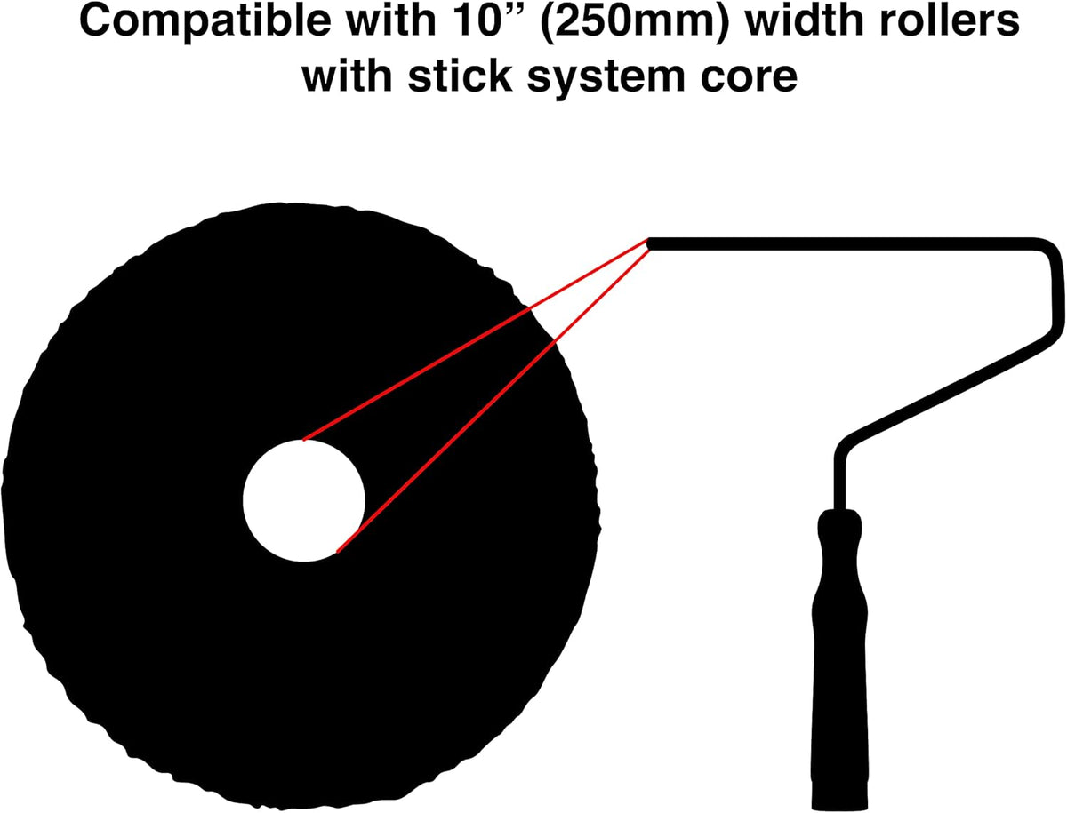 ProDec 10 inch Stick System Trade Professional Paint Roller Frame for Padded Rollers with 8mm Chrome Plated Bar and Screw Fit