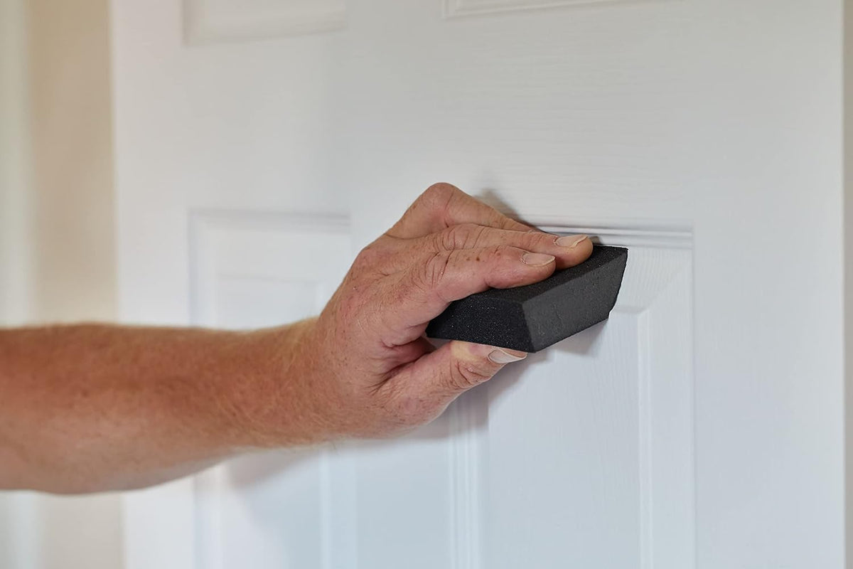 Fit For The Job Medium/Coarse Grade Angled Flexible Reusable Sanding Block for Sanding Wood