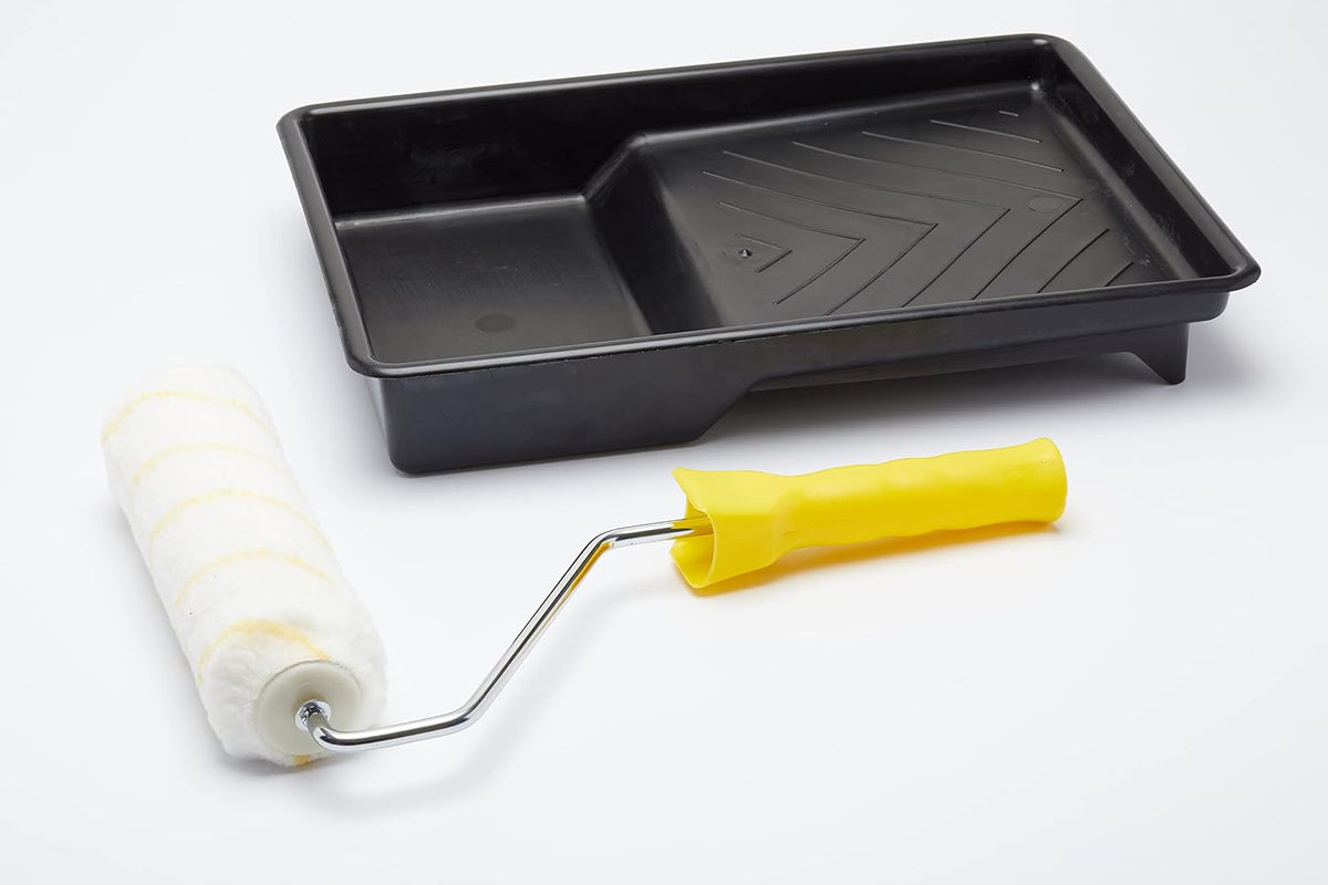 Fit For The Job 3 piece 9 inch Masonry Roller, Frame &amp; Tray Set for DIY Painting With Smooth &amp; Textured Masonry Paints