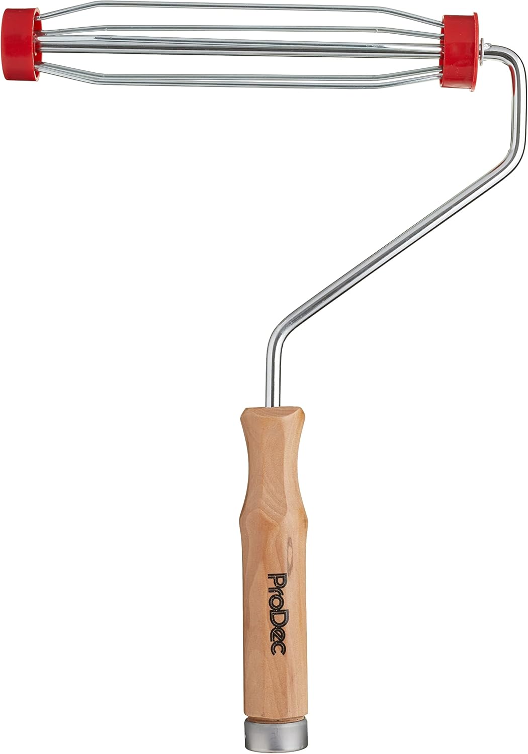ProDec 9 inch x 1.5" Wooden Handle Trade Professional Paint Roller Frame with Anti-Slip 5 Wire Cage and Screw Fit