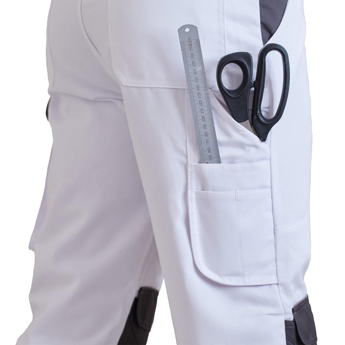 ProDec Advance Painter's Shorts for Men &amp; Women, Stain-Resistant White Work Utility &amp; Safety Shorts, Decorators