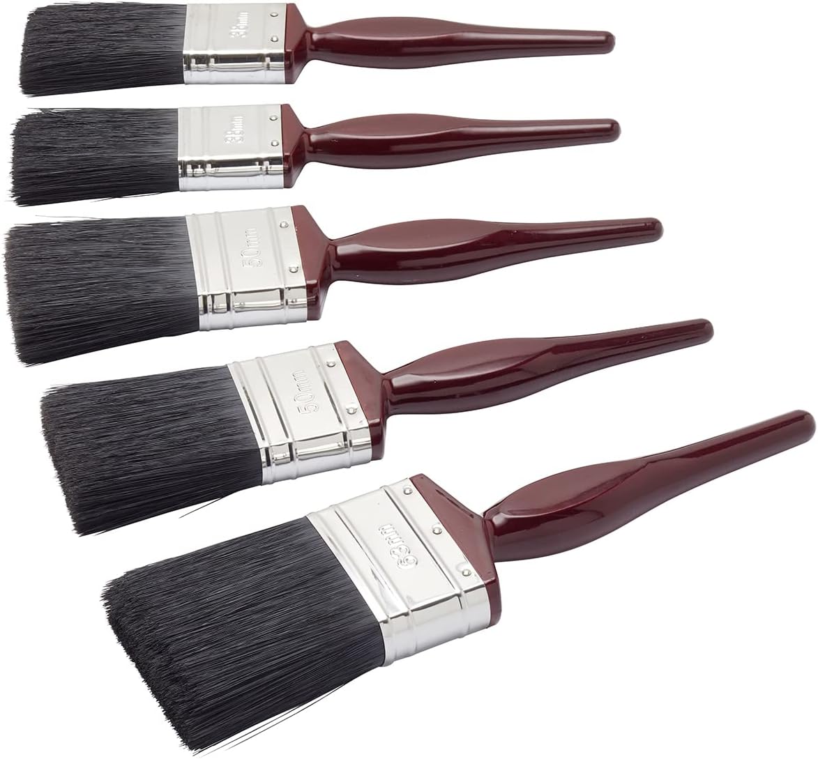 Fit For The Job 5 piece All Purpose Mixed Bristle Paint Brush Set for a Smooth Finish Painting