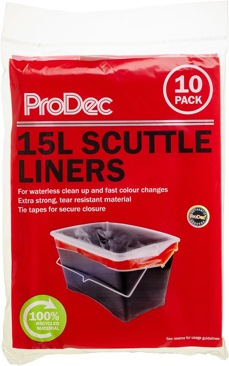 ProDec 10 pcs 15 litre Recycled Plastic Paint Scuttle Liners for Quick, Mess Free, Water Free Paint Colour Changes