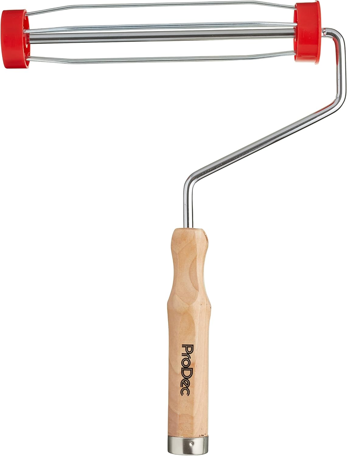 ProDec 9 inch x 1.75" Wooden Handle Trade Professional Paint Roller Frame with Anti-Slip 5 Wire Cage and Screw Fit
