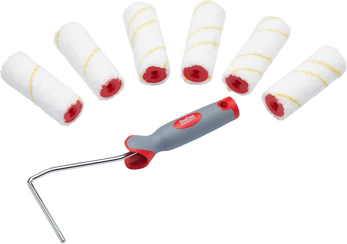 ProDec Advance 7 Piece 4" Jumbo Core 4" Short Pile Microfibre Mini Paint Rollers