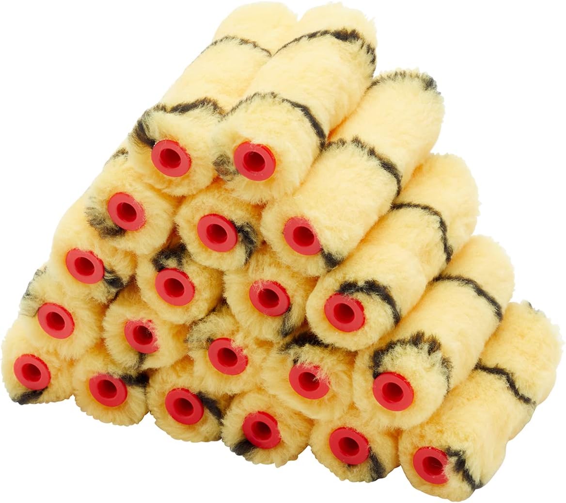 ProDec Big Box 20 Pack 4 inch Medium Pile Woven Mini Paint Rollers for a Smooth Finish