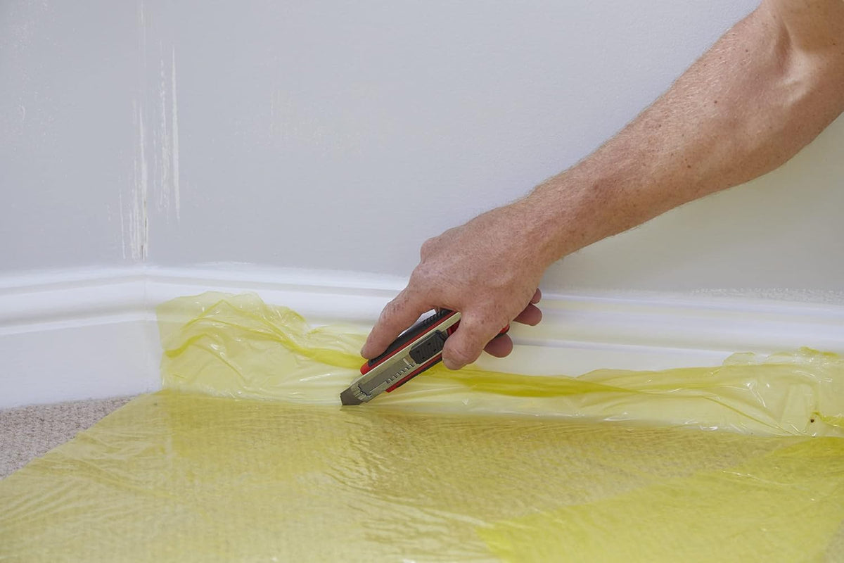 ProDec 25m Carpet Protector Roll - Strong Self Adhesive Plastic Carpet Protector