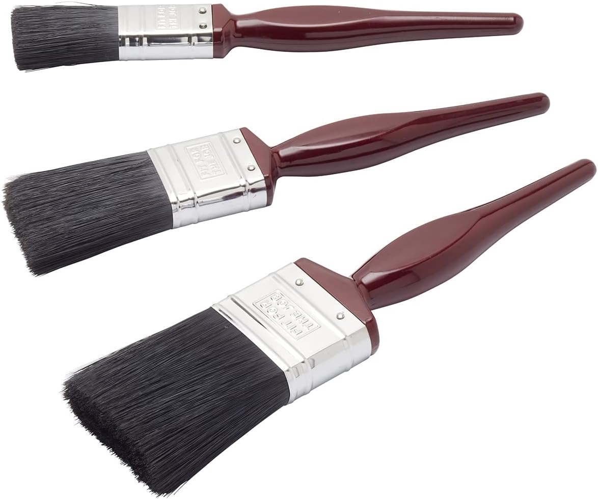 Fit For The Job 3 piece All Purpose Mixed Bristle Paint Brush Set for a Smooth Finish