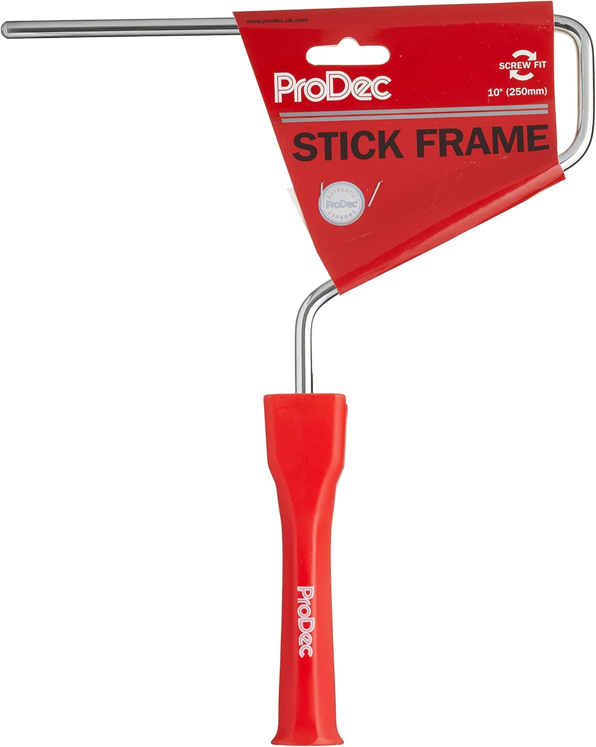 ProDec 10 inch Stick System Trade Professional Paint Roller Frame for Padded Rollers with 8mm Chrome Plated Bar and Screw Fit