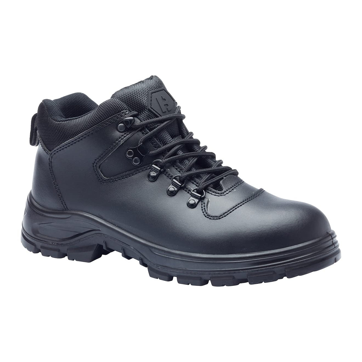 Blackrock Oakland S3 Water Resistant Safety Boots with Anti Static Protection, Black Leather Safety Hiker with Steel Toe Cap