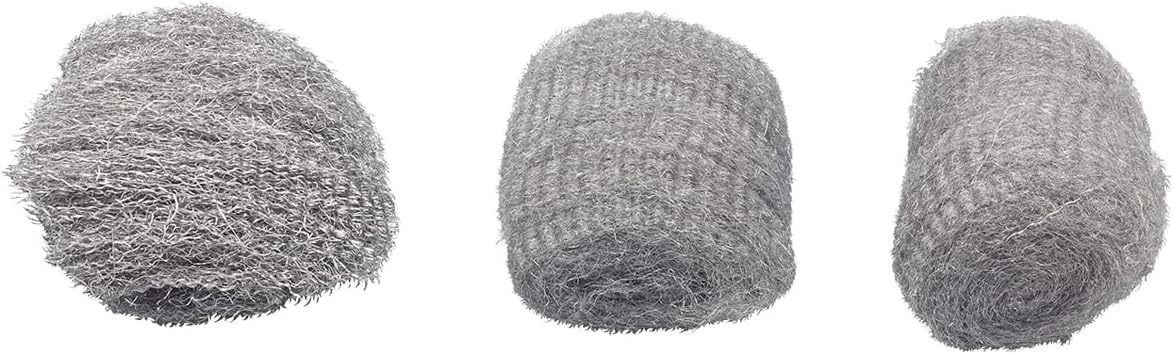 Fit For The Job 3 piece Mixed Grades Steel Wool for Cleaning, Polishing &amp; Surface Preparation of Wood, Metal, Brass, Copper Pipes
