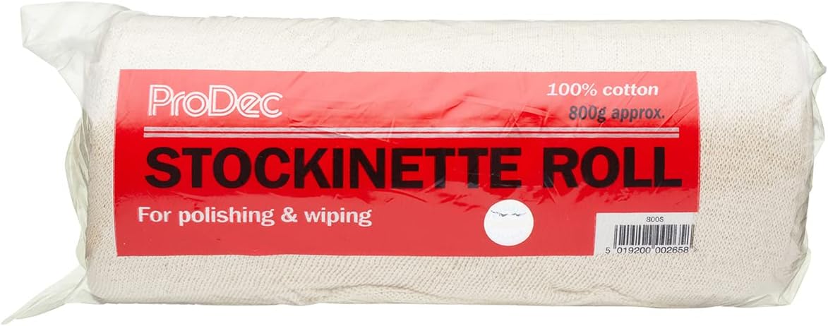 ProDec 800g Super Soft Absorbent Cotton Stockinette Roll for Cleaning, Wiping, Dusting, Mopping Up Spills