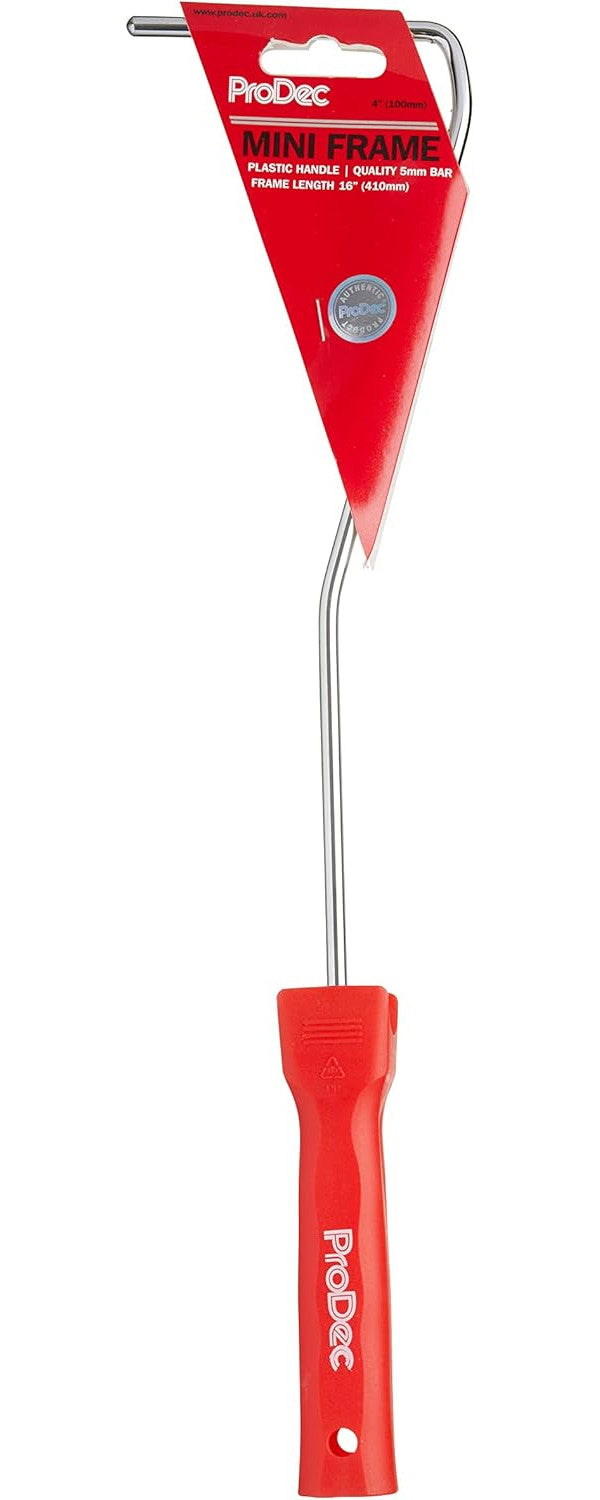 ProDec 4 inch Mini Paint Roller Frame Compatible with All Mini Paint Rollers - 16 inch long, Universal 6mm